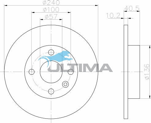 Brake Disc Rotor (R) Fits Barina XC AAP849 - Ultima
