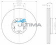 Brake Disc Rotor (F) Fits Transit VH, VJ AAP871 - Ultima