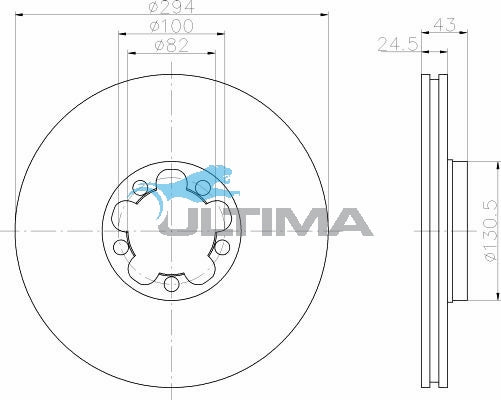 Brake Disc Rotor (F) Fits Transit VH, VJ AAP871 - Ultima