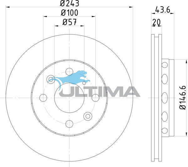 Brake Disc Rotor Front Fits Mentor 12/96 - 6/00, Shuma 01/00 - 04/01 AAP875 - Ultima