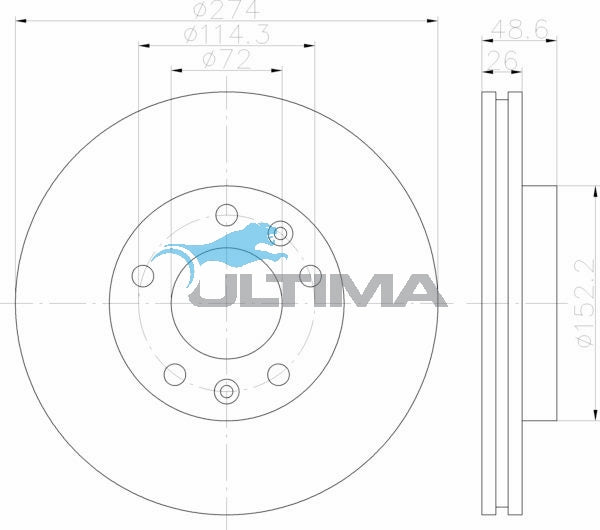 Brake Disc Rotor Front Fits Carnival 9/99 - 9/03 Single Piston AAP877 - Ultima
