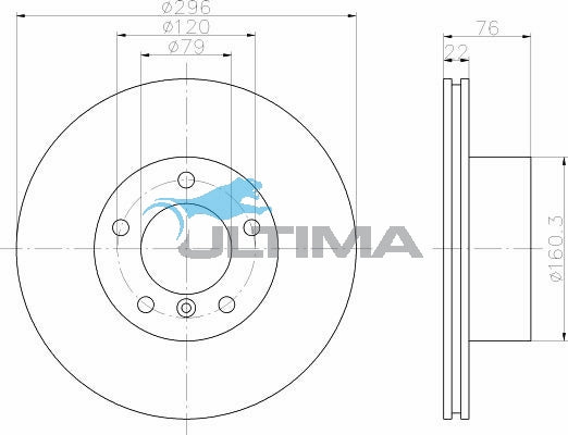Brake Disc Rotor Front Fits 523i, 525i, 528i, 535i, E39 AAP986 - Ultima