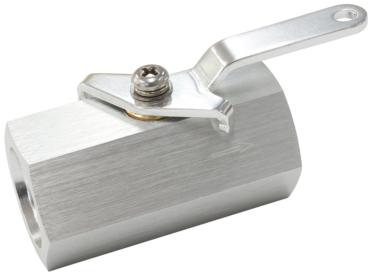 Shut Off Valve -10ORB Silver Female -10ORB Ports AF1001-10S - Aeroflow