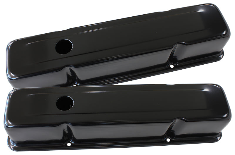 Steel Valve Covers, SBC Tall Black Without Logo AF1822-5050 - Aeroflow