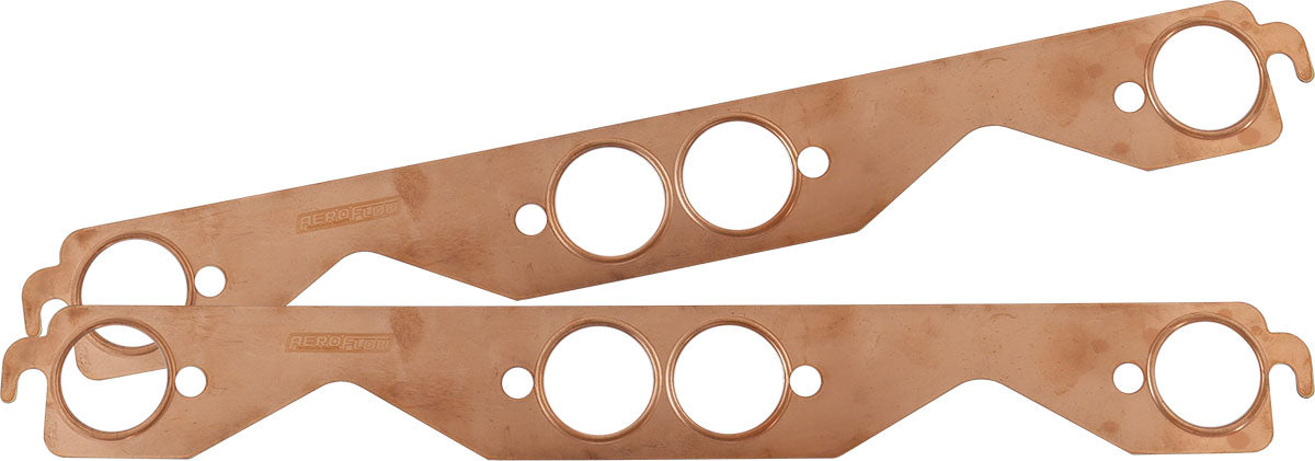 SBC Round Exhaust Gaskets Copper Embossed 350 Chev Smallpair AF1854-1204 - Aeroflow