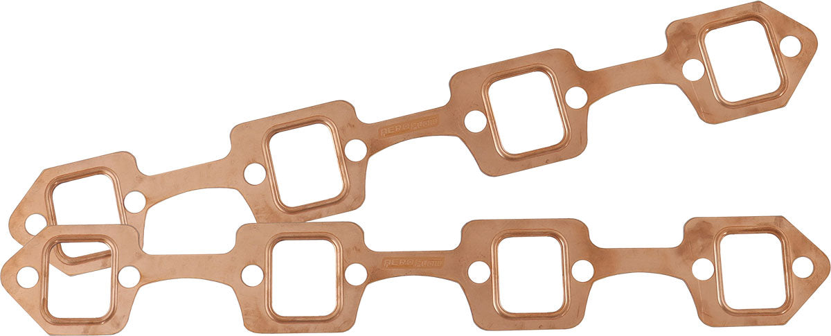 SBF Rectangle Exhaust Gaskets Copper Embossed 289 302 351 Ford Pairaeroflow AF1854-1204 AF1854-1404 - Aeroflow