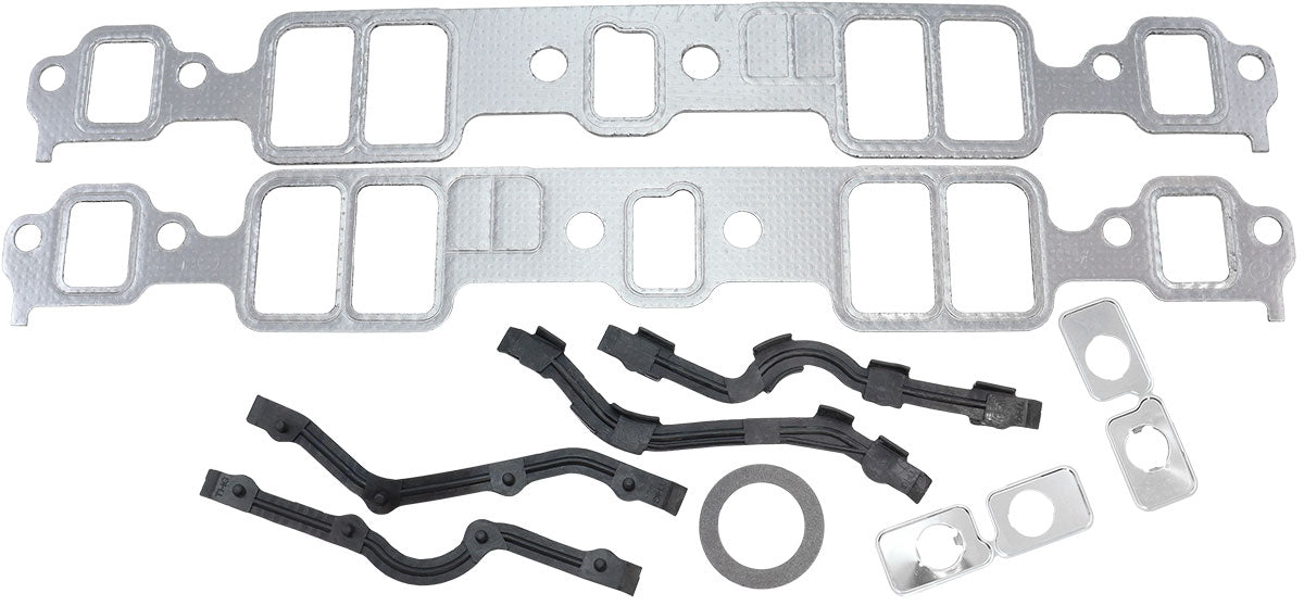 SBC Intake Gaskets 1.23 x 1.99 Graphite Small Block Chev 350 Pair AF1857-1210 - Aeroflow