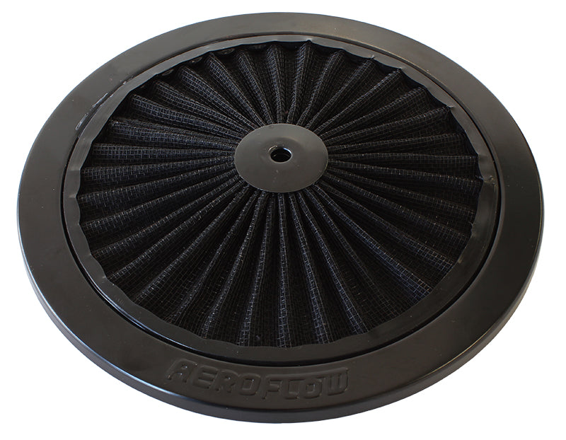 9" Black Full Flow Top Plate Black Cotton Hi Flow & Filtration AF2251-0901 - Aeroflow