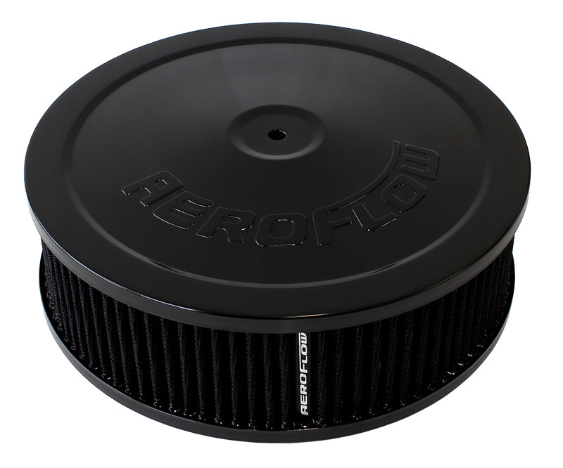 9" x 2-3/4" Air Cleaner ASSY5-1/8" Neck, Black, Cotton AF2251-1120 - Aeroflow