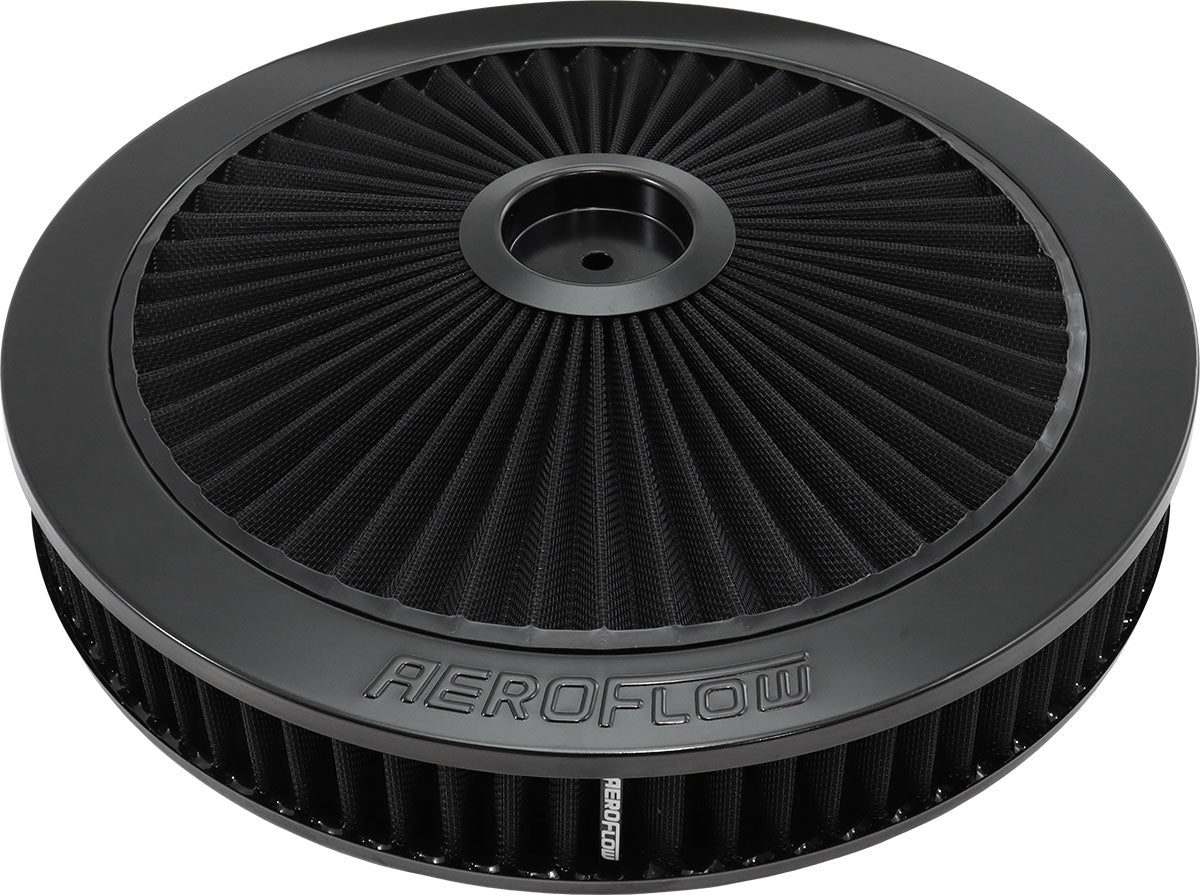 14" x 2-1/8 Full Flow Assembly 5-1/8" Flat Base Black AF2251-3030 - Aeroflow