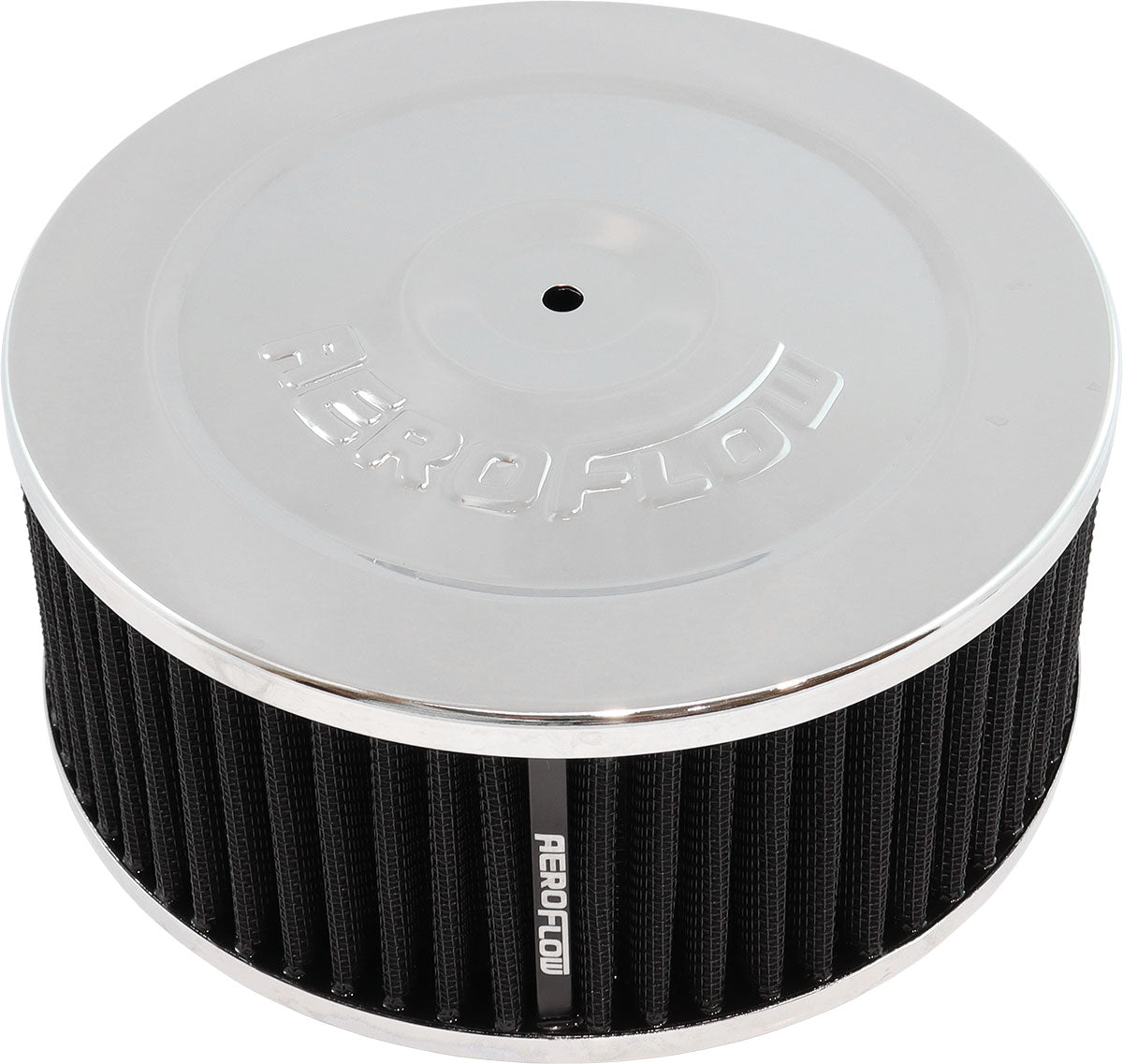 7" x 3" Air Cleaner Assy 5-1/8" Flat Base Chrome Cotton AF2851-1330 - Aeroflow