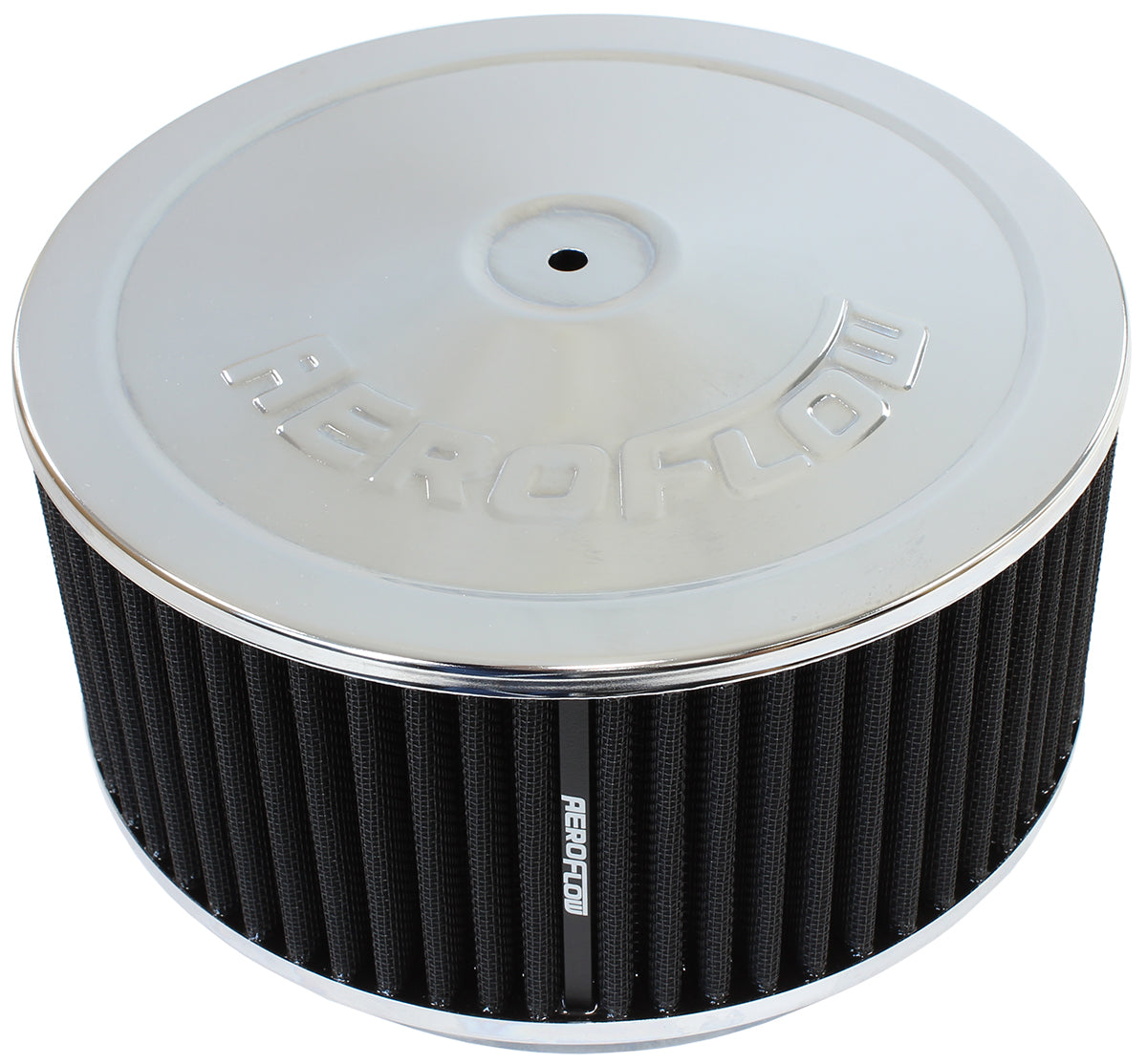 9" x 4" Air Cleaner Assembly 7-5/16" Flat Base Chrome Cotto AF2851-1364 - Aeroflow