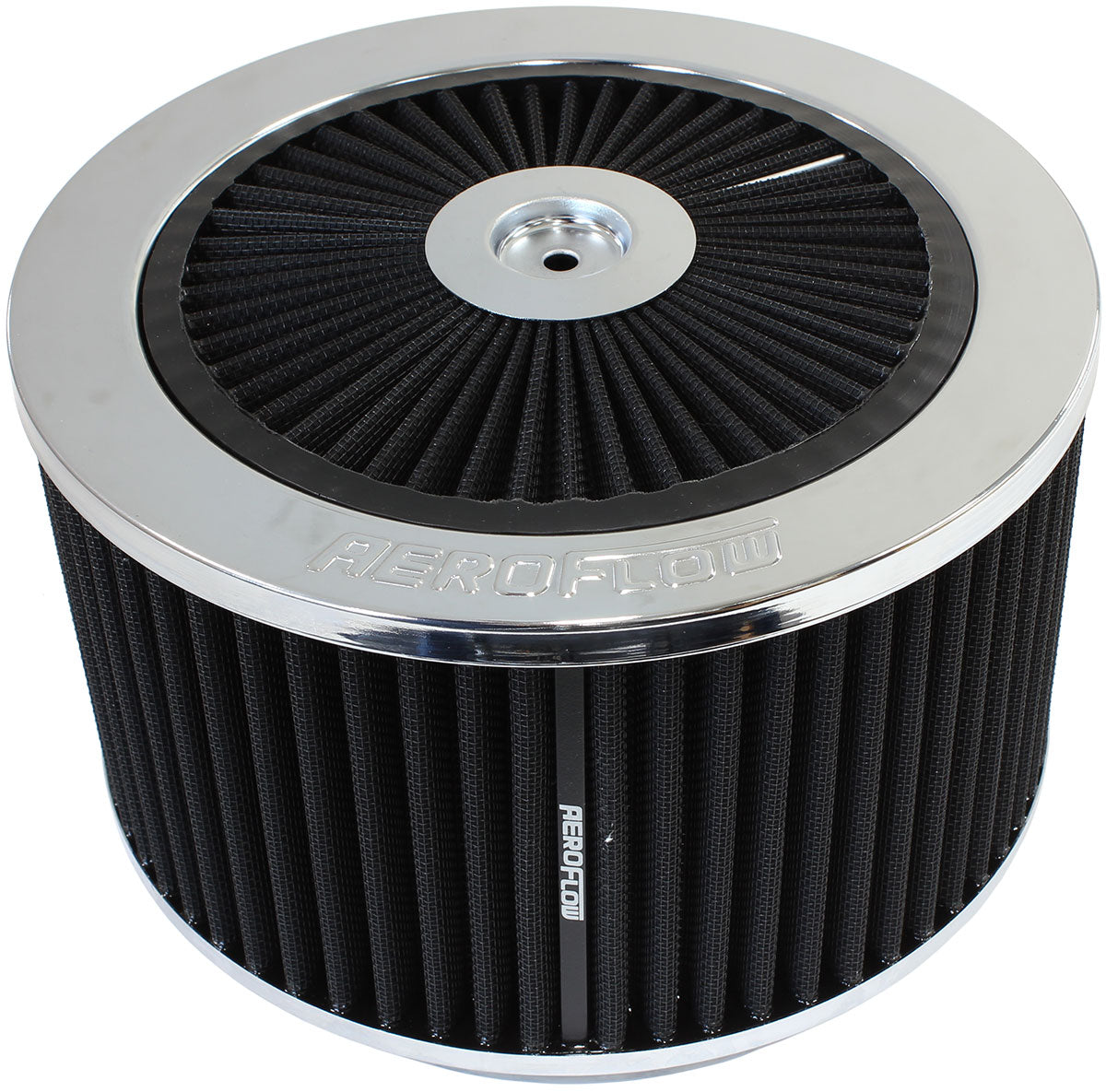 9" x 5" Full Flow Air Cleanerassembly 5-1/8" Chrome Cotton AF2851-1375 - Aeroflow