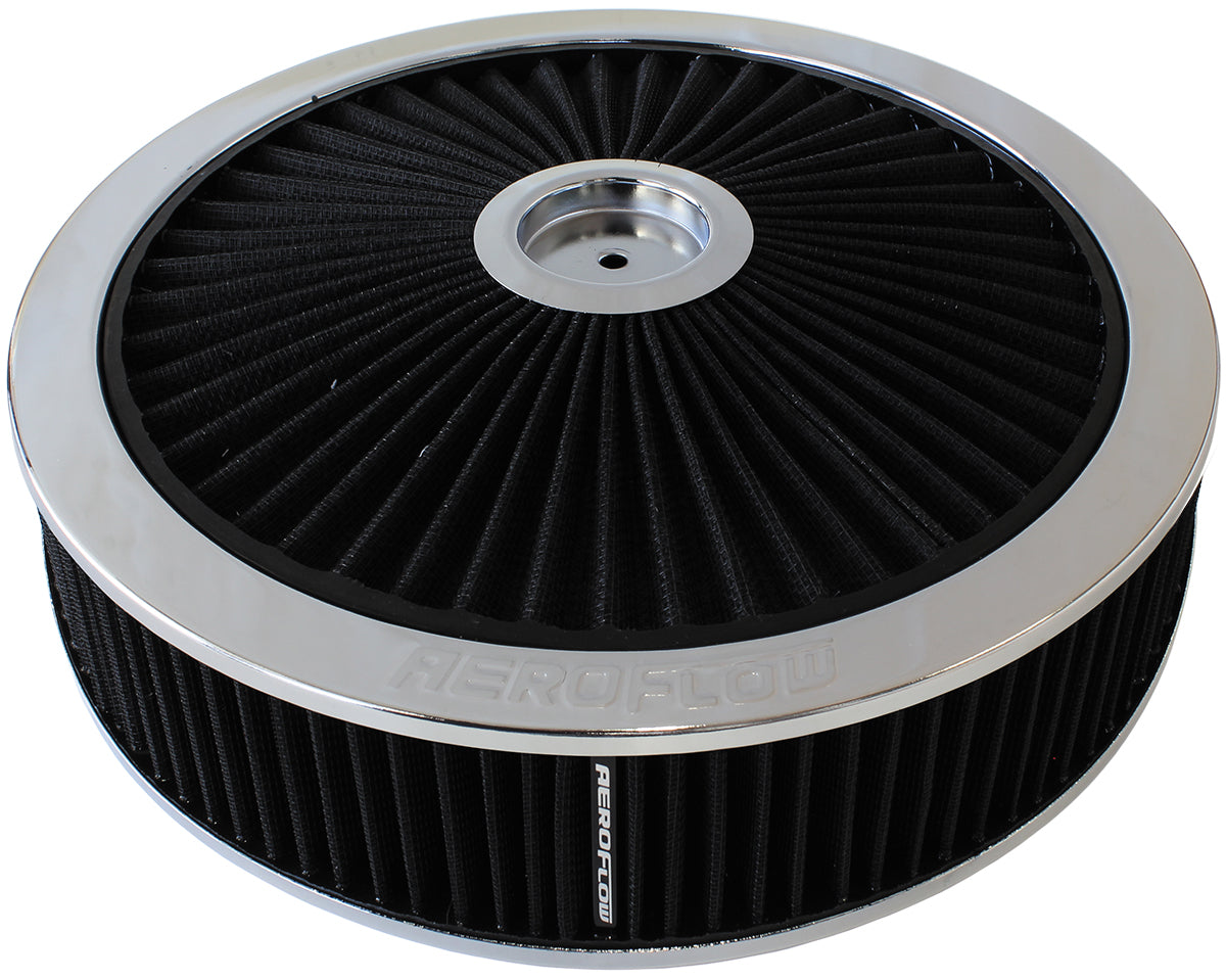 14" x 3" Full Flow Assembly 7-5/16" Flat Base, Chrome AF2851-3079 - Aeroflow