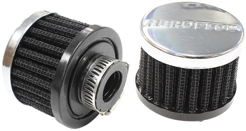5/8" Univ Clamp On Filter 2" O.D, 1-1/2" H, Chrome Top AF2871-1340 - Aeroflow