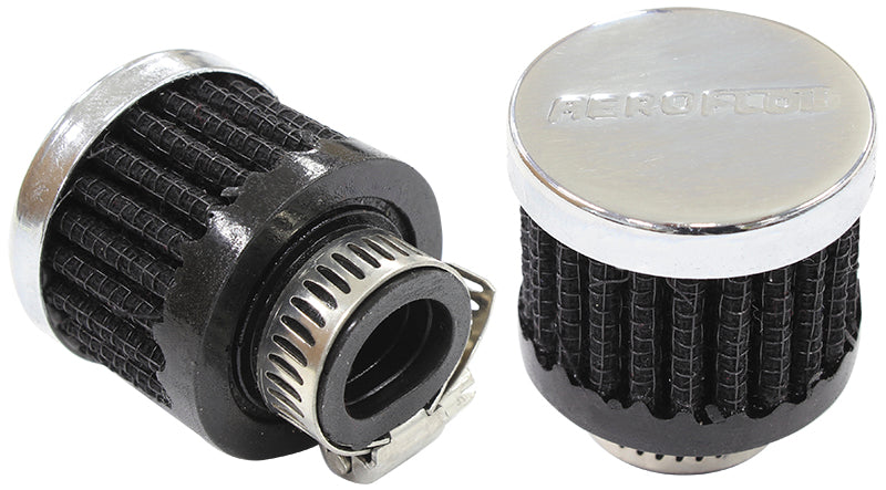 9/16" Univ Clamp On Filter 1-3/8" O.D, 1-1/8" H, Chrome Top AF2871-2480 - Aeroflow