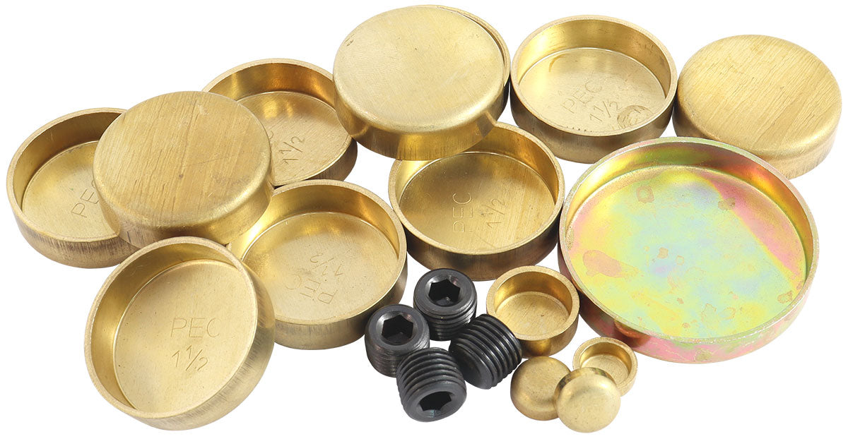 SBF Welsh Plug Kit Ford 289 302 351 Windsor Brass AF3000-1000 - Aeroflow