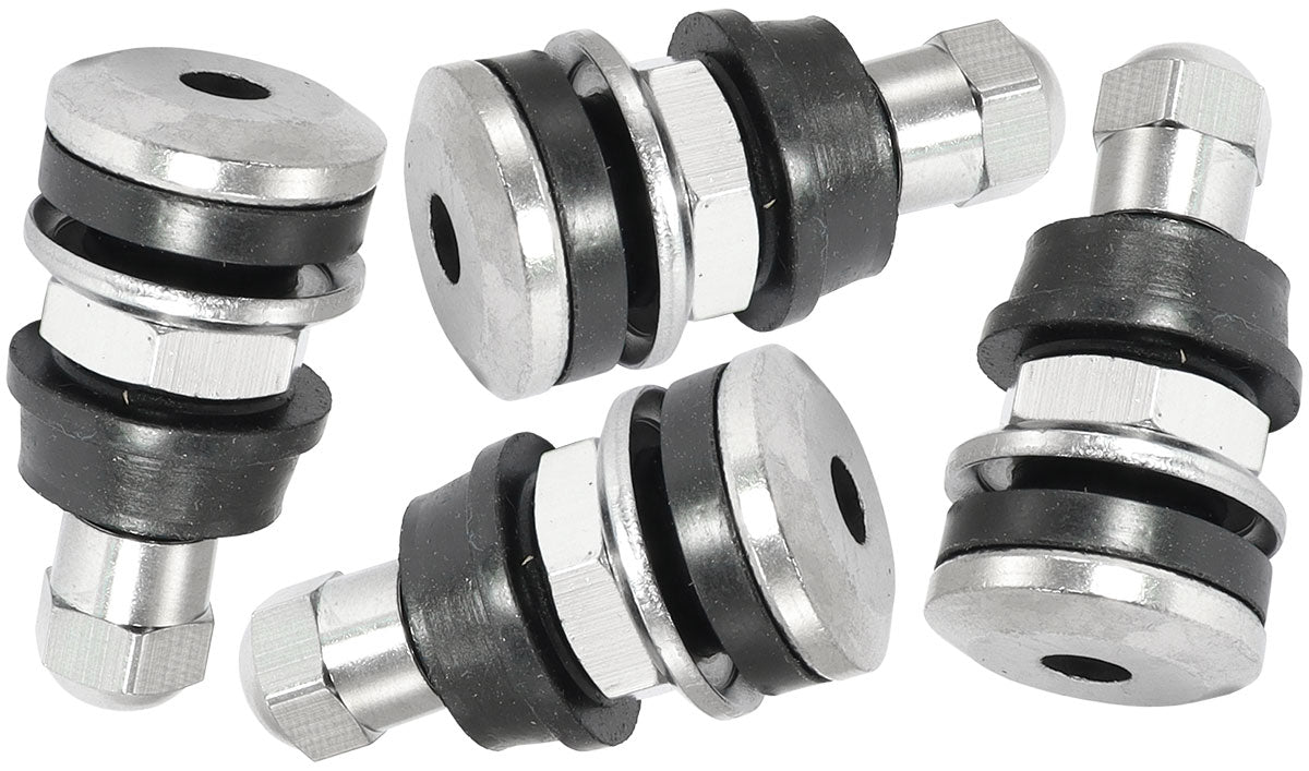 Bolt In Wheel Valve Stems 4 Pack Chrome 7/16" 5/8" Holes AF3060-0000 - Aeroflow