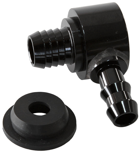 Black Booster Valve Universal 21mm / 13/16" Hole To 3/8 Barb AF350-01BLK - Aeroflow