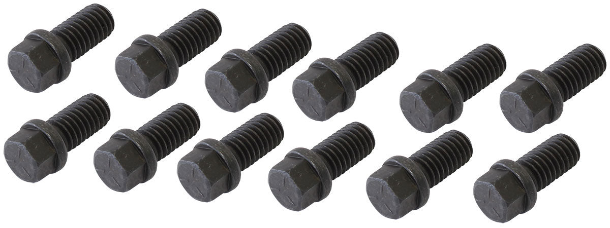 Header Bolts 3/8-16 1" UHL Hex Head Black Pack Of 12 AF37-1001 - Aeroflow