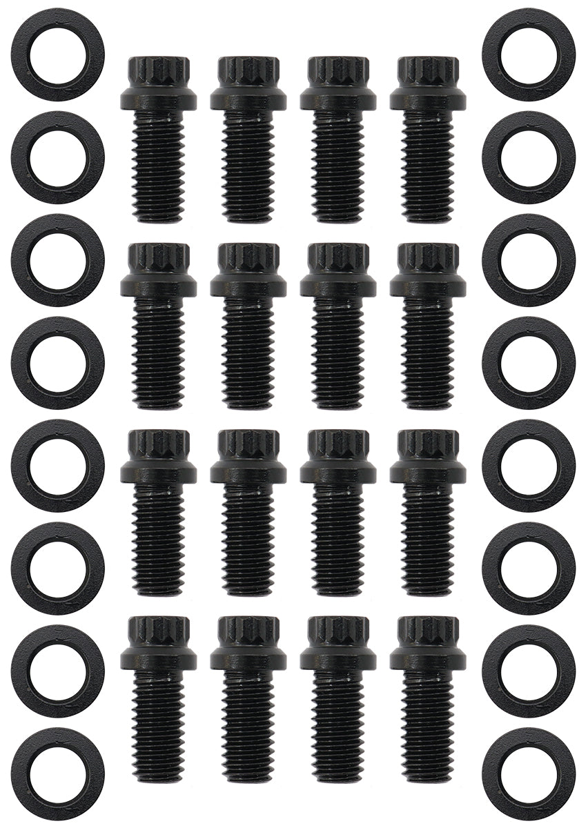 Small Block Chev Header Bolts 12 Point Black x 12 3/8 .750" Univer AF37-1003 - Aeroflow