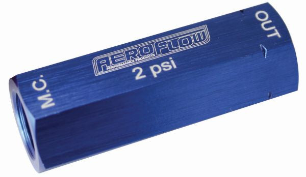 2LB Residual Valve & Fittings Retains Line Pressure 2LB AF387-02 - Aeroflow