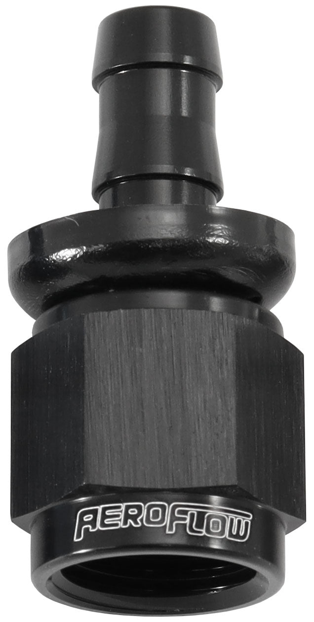-6AN To 5/16" Barb Straight Full Flow Push Lock Black AF401-06-05BLK - Aeroflow