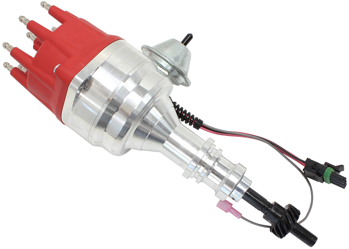 SB Ford 289 302W Ready To Run Dist, Vac Advance SBF Red Cap AF4010-8352R - Aeroflow