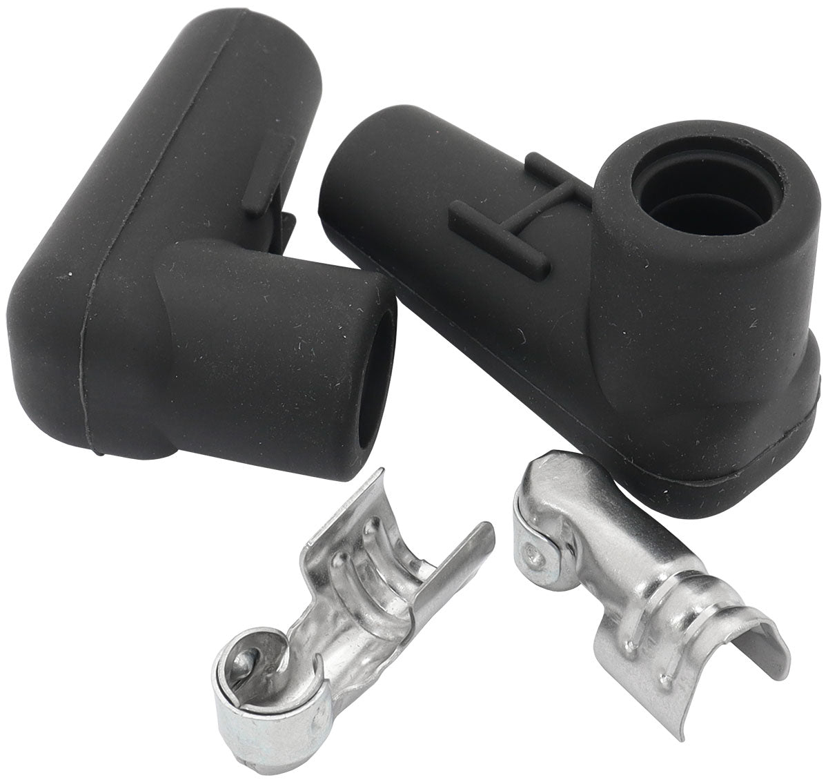 Low Profile 90 Deg Spark Plug 2 Boots & 2 Terminals Black AF4030-3312 - Aeroflow