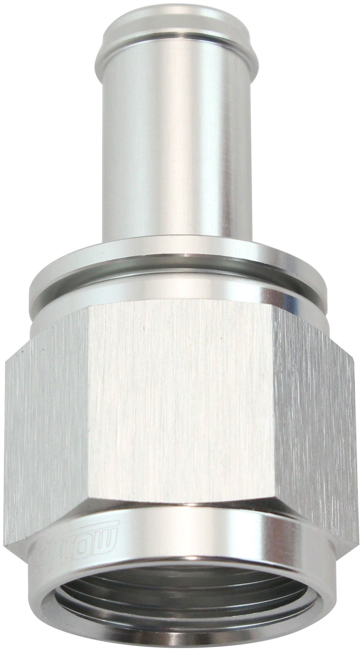 Female -10AN To 1/2" Barb Silver With Tube Nut AF411-10-08S - Aeroflow
