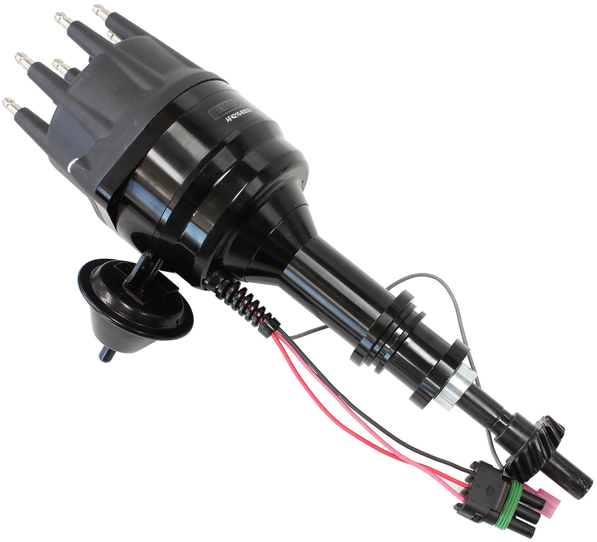 Ford 302 351C 429 460 Ready To Run, Vac Advance Black Cap Dist - AF4210-8350 Blk AF4210-8350BLK - Aeroflow