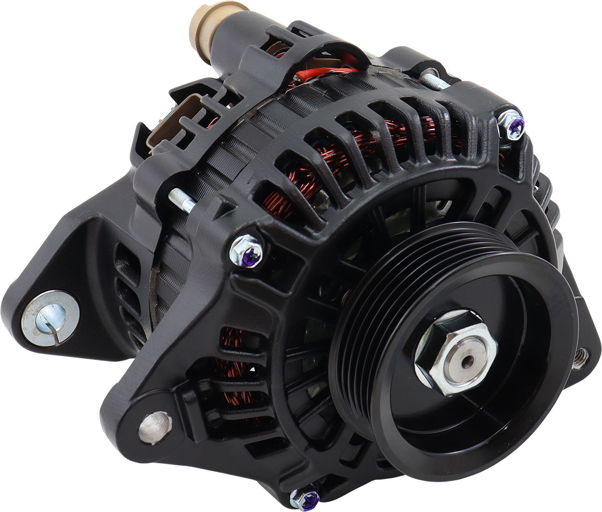Mitsubishi 4G63 130A High Output Alternator Black AF4275-1500 - Aeroflow