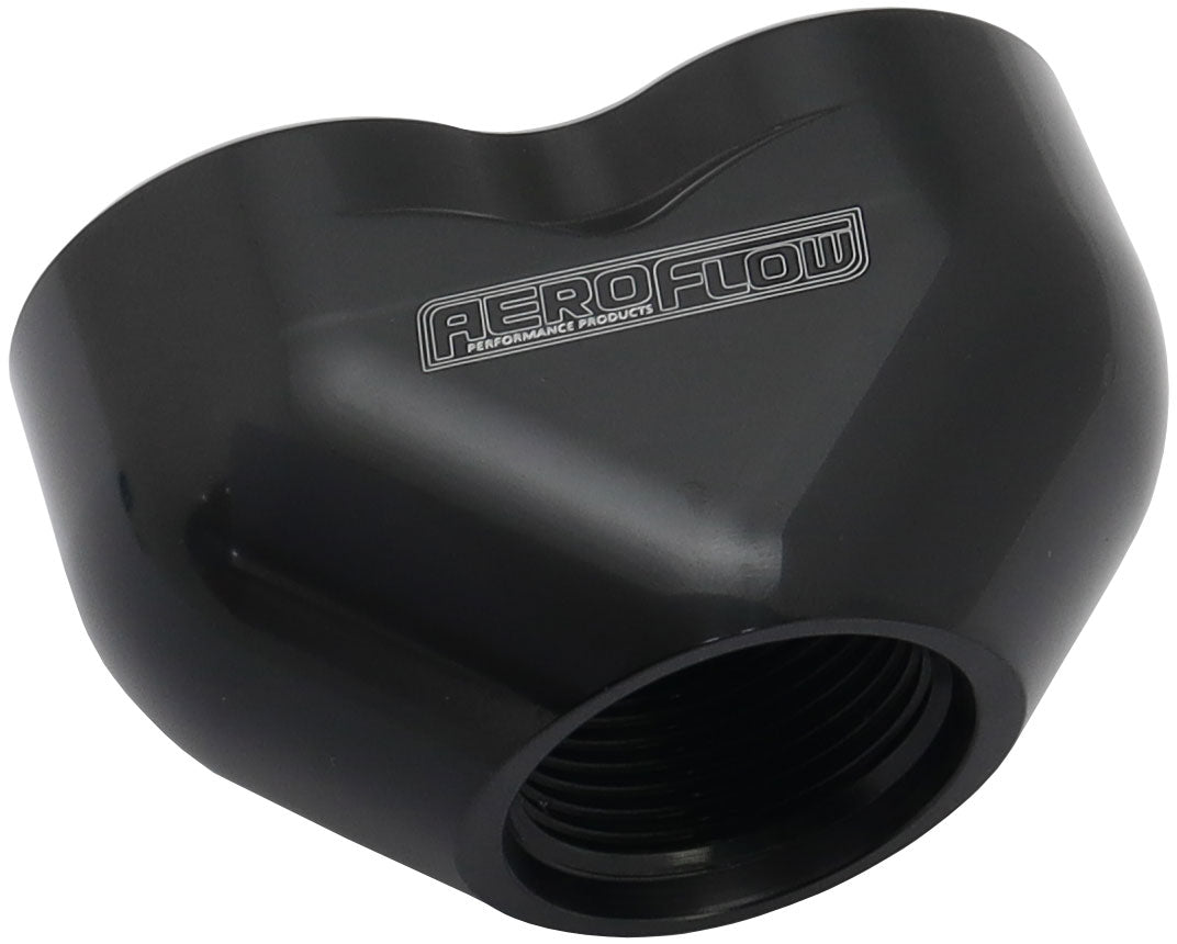 -16AN To 2 x -12AN Female ORB U Block Black AF455-16-12BLK - Aeroflow