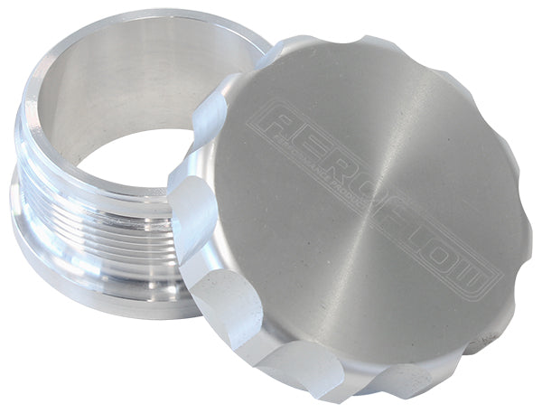 2-1/2" Aluminium Weld Bung And Cap Raw Weld On / Silver Cap AF460-40S - Aeroflow