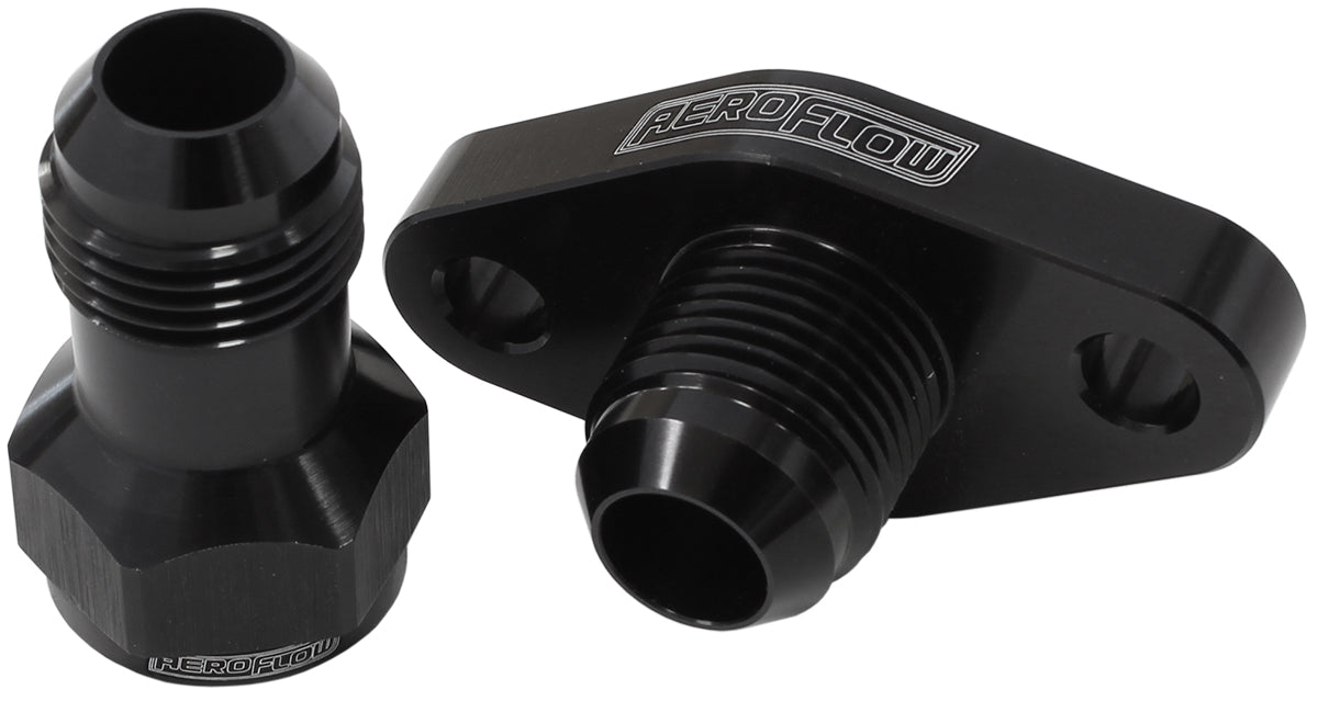 Turbo Drain Adapter -10AN Mid Length 51mm Hole Centres AF463-15 - Aeroflow
