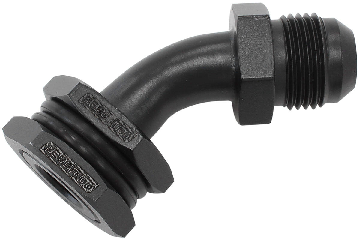 Bulkhead 45 Turbo Drain -10AN Male Oil Pan Sump Adapter AF463-32 - Aeroflow