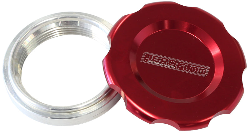 2-1/2 Weld Bung And Red Cap Low Profile Female Weld-On AF465-40R - Aeroflow