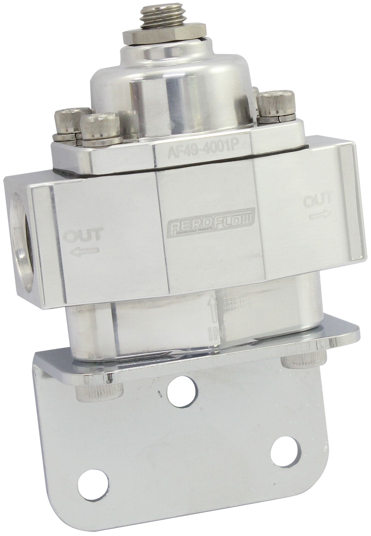 Red Style Reg 1-11 PSI Adjustable Billet 1In 2 Out 3/8 NPT Port AF49-4001P - Aeroflow