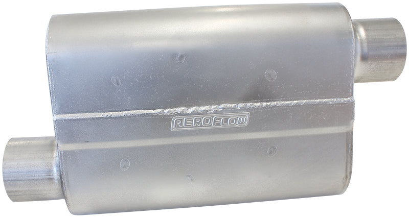 2.5" Offset / Offset Muffler 13" LENGTH, 10" WIDTH, 4-1/4" H AF5000-250 - Aeroflow