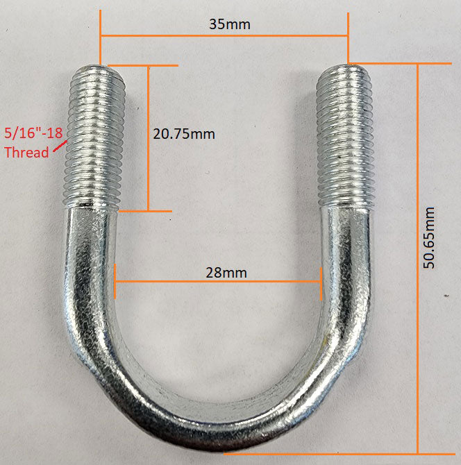 Forged U-Bolts Pair Suits 1-1/16" Cap AF5074-1005 - Aeroflow