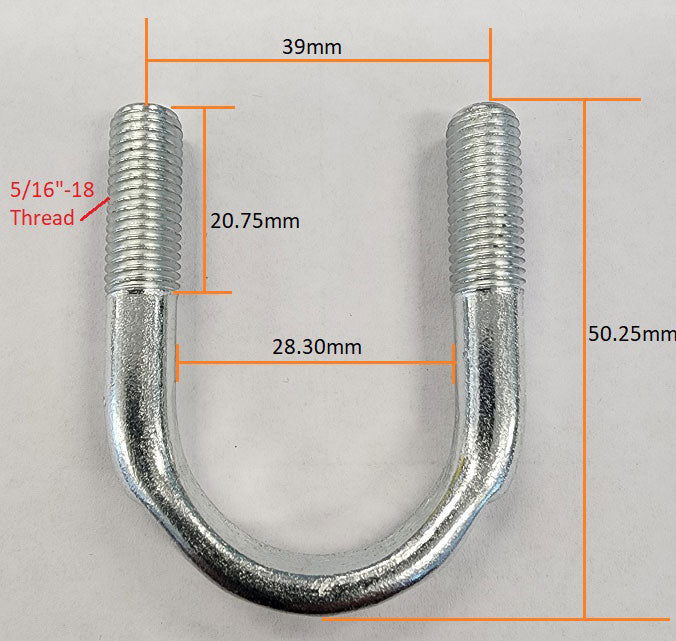 Forged U-Bolts Pair Suits 1-1/8" Cap AF5074-1006 - Aeroflow