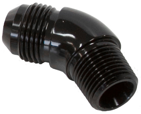 45 Deg 1/2" To -10AN Full Flow Black No Restriction In Bend AF523-10BLK - Aeroflow