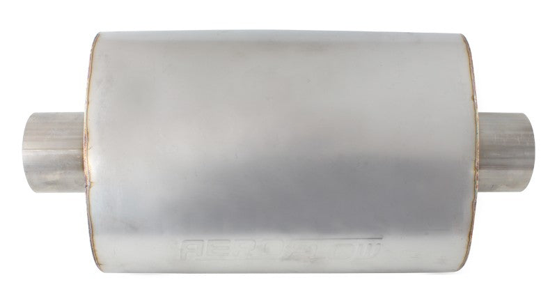 2.5" Center / Center Muffler 13.75" Length, 9.45" W, 5.3" H AF5511-250 - Aeroflow