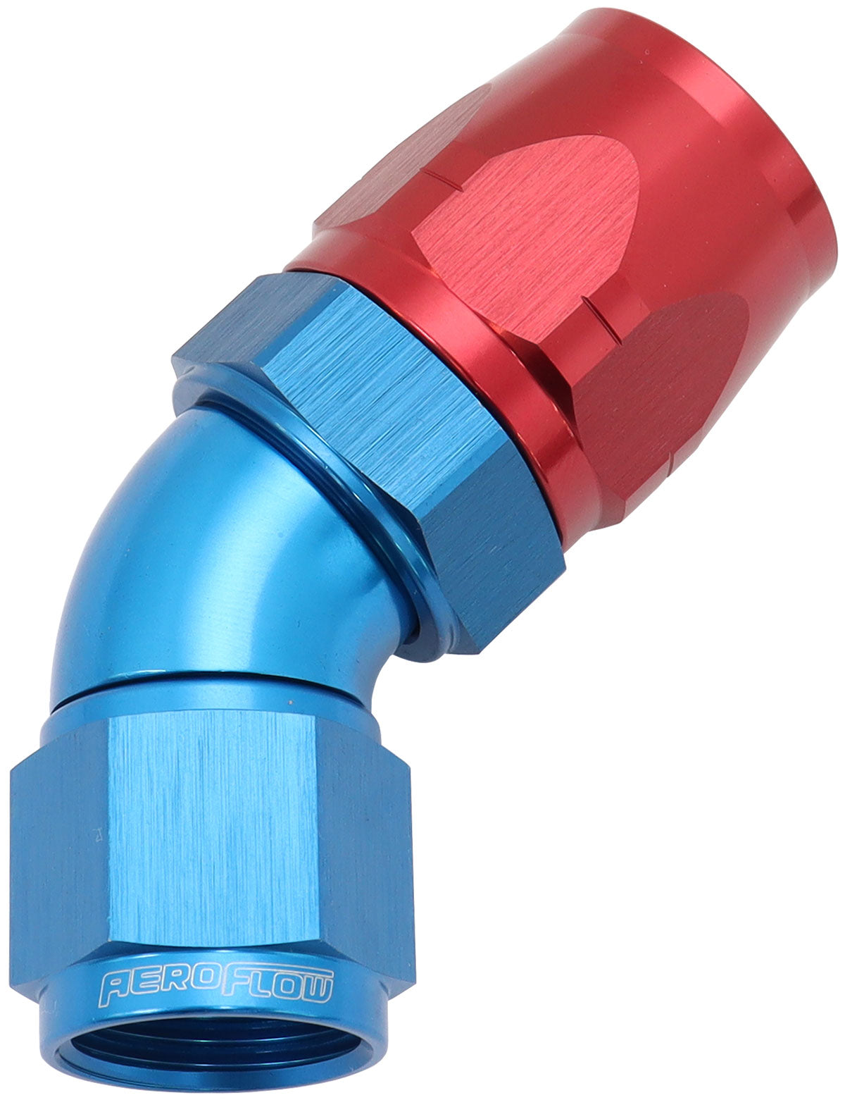 Stepped 45 Deg Hose End -12 Hosto -10AN Expander Hose End Blu AF552-12-10 - Aeroflow