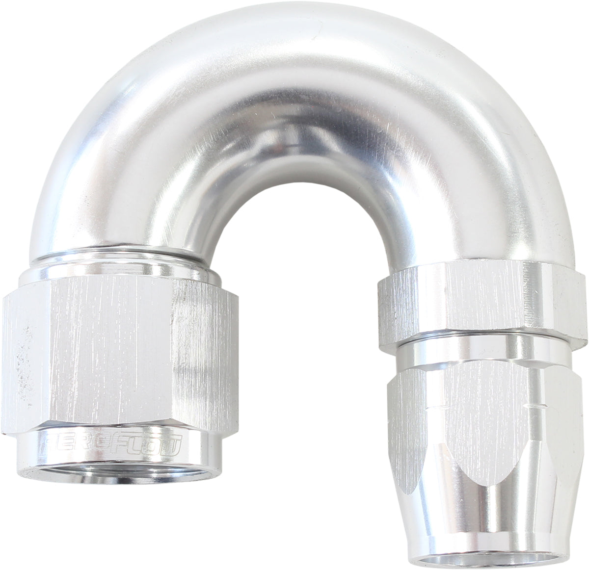 Stepped 180 Deg Hose End -6 Hosto -8AN Reducer Hose End Silve AF556-06-08S - Aeroflow