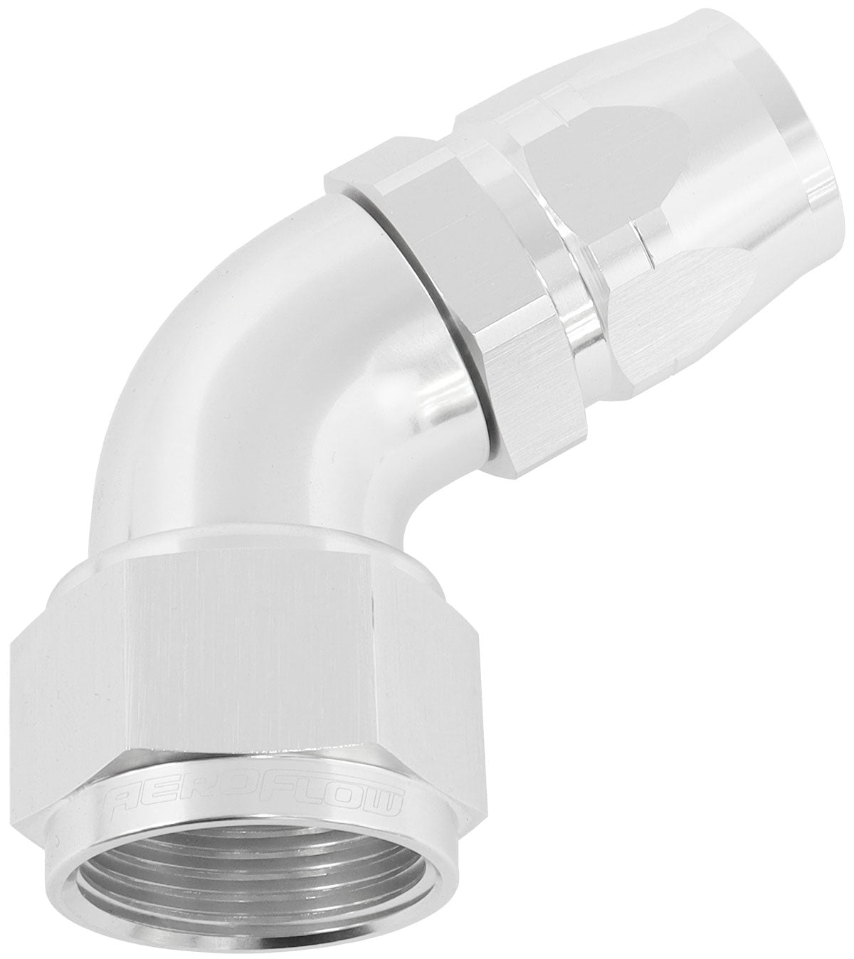 Alloy 60 Deg Hose End -12 Hose To -16 Reducer Hose End Silver AF558-12-16S - Aeroflow