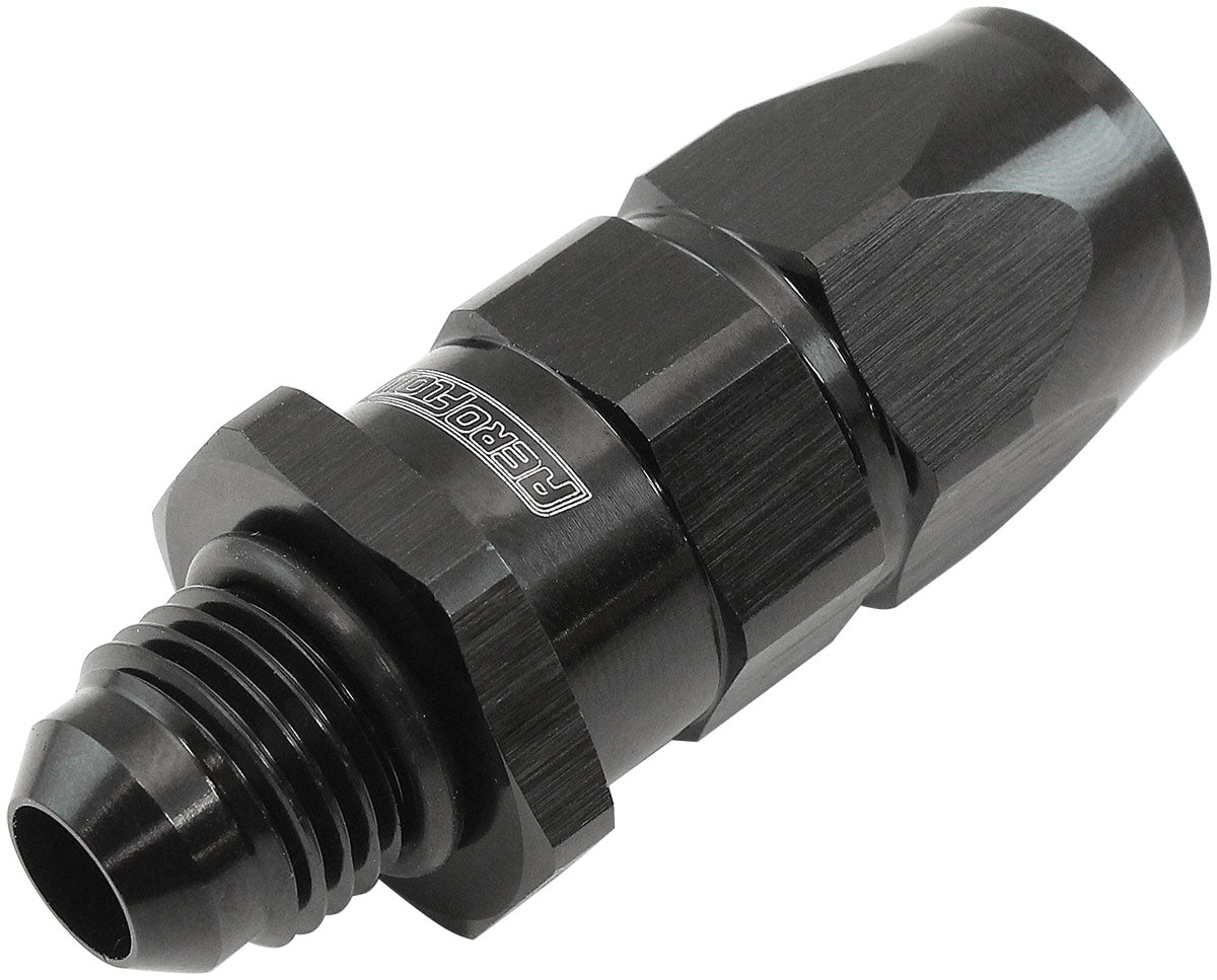 Male -6AN To -6AN Teflon Hose End Straight Male ORB Black AF580-06-06DBLK - Aeroflow