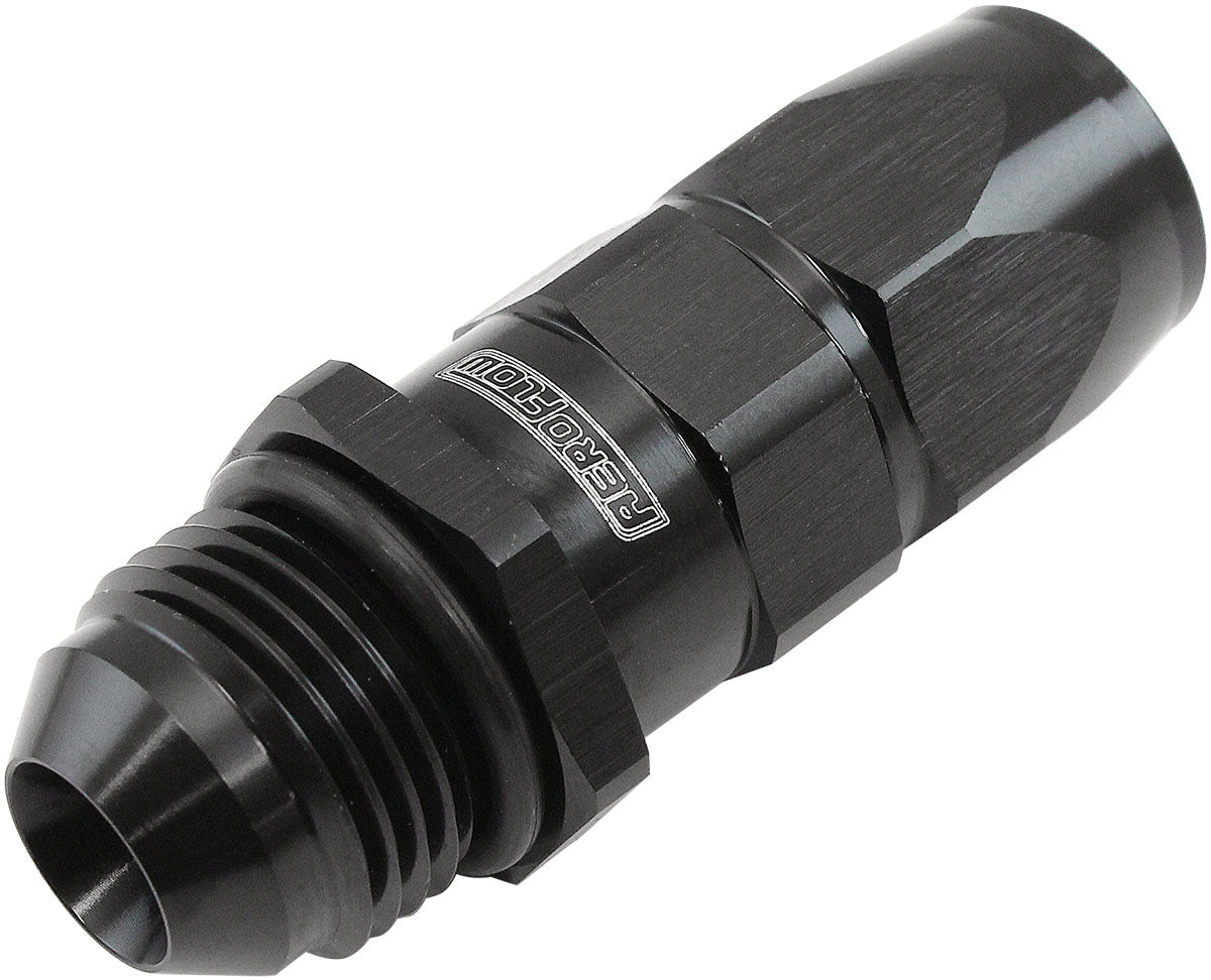 Male -8AN To -6AN Teflon Hose End Straight Male ORB Black AF580-06-08DBLK - Aeroflow