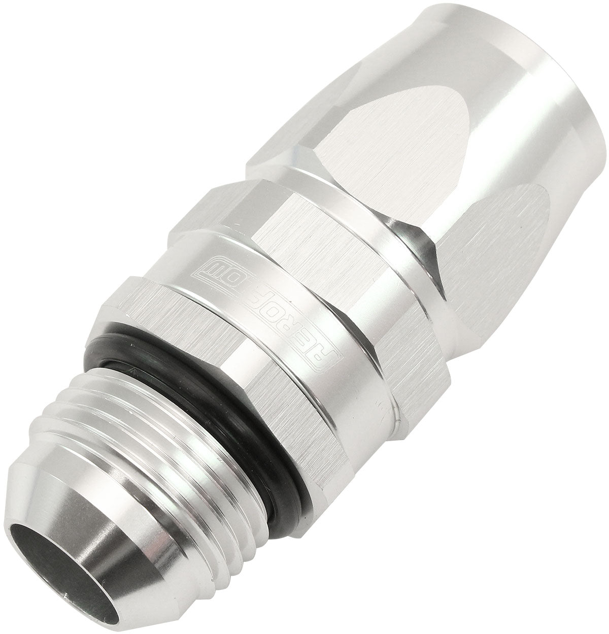 Male -12AN To 12AN Teflon Hose End Straight Male ORB Silver AF580-12-12DS - Aeroflow