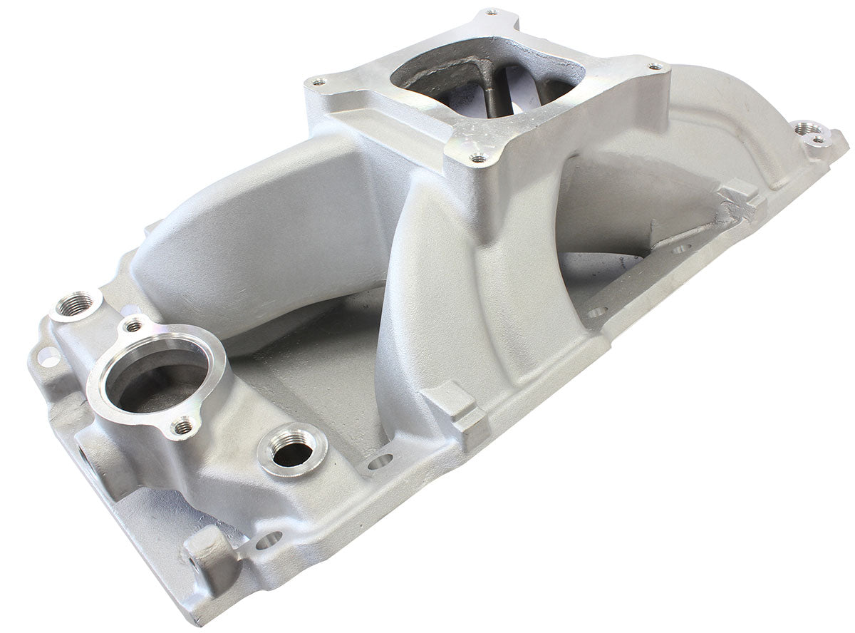 BBC Hi Rise Intake Manifold Single Plane Oval 454 Natural AF6010-1002 - Aeroflow